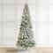 Glitzhome® 11ft Pre-Lit Flocked Slim Pine Artificial Christmas Tree, Warm White LED Lights
